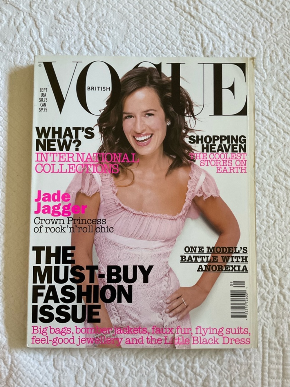 September 2002 British Vogue Magazine Featuring Jade Jagger